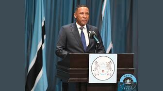 Botswana President Duma Boko declared a public health emergency during a national televised address delivered Monday. (Image courtesy of the Botswana government’s Facebook page) Botswana President Duma Boko