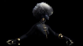 The exhibition is open in New York City’s Museum of Arts and Design through May 15. Seen here is Douriean Fletcher’s “Messenger” collection from 2021, which uses gold and semi-precious stones. (Image credit: Brittany Johnson) Douriean Fletcher Messenger Collection