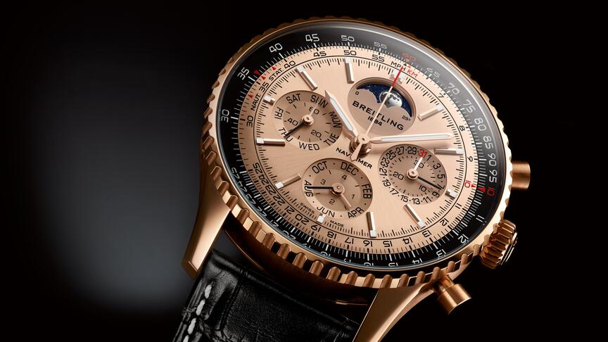 The Breitling Navitimer B19 Chronograph 43 Perpetual Calendar watch, released in 2024 in honor of its 140th Anniversary. The Swiss watchmaker’s private equity owners have lowered its valuation, according to reports. Breitling Navitimer B19 Chronograph 43 Perpetual Calendar
