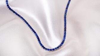 Sapphire tennis necklace