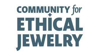 The logo for the Community for Ethical Jewelry, the new name for the organization formerly known as Ethical Metalsmiths Community for Ethical Jewelry logo