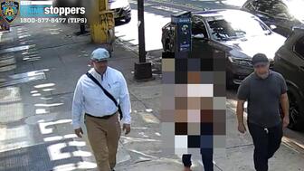 These two men are wanted in connection with grand larceny, accused of tricking an elderly woman out of $5,000 worth of jewelry. Surveillance image of jewelry thieves