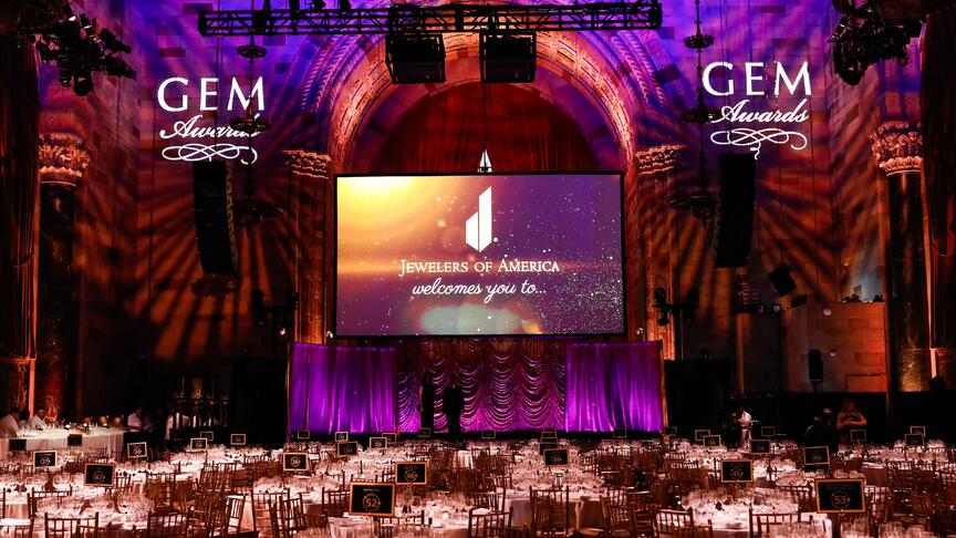 A look inside the 2025 Gem Awards, hosted by Jewelers of America. The upcoming gala will be held on March 13, 2026. (Image credit: Matt Borkowski/BFA.com) Gem Awards 2025 at Cipriani New York
