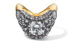 Among the winners of the 2026 Couture Design Awards was the “Big Zaha Art Deco” ring by Zahn-Z, which was honored in the “Best in Diamonds Below $40,000 Retail” category. It was the second year in a row that the designer behind Zahn-Z, Hiba Husayni, took home a Couture Design Award. Zahn-Z Big Zaha Art Deco Ring