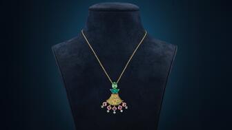 Rebecca Rau Jewels Green Flame Necklace
