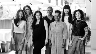 These seven emerging jewelry designers will showcase their work at the 2026 Couture show as part of “The Iridescence” collective. They are, from left, Jessica Liu of Jessica Liu Designs, Aziza-Abdullah Nicole from Aziza, Marie Helena from Rebel Jewelry, Cindy Liebel of Cindy Liebel Jewelry, Danyell Roscoe of dan-yell, Xiao Wang of Xiao Wang Jewelry, and Julia de Souza of Sanct Desiderata. Couture The Iridescence designers Aziza-Abdullah Nicole, Cindy Liebe, Danyell Roscoe, Jessica Liu, Marie Helena from Rebel Jewelry, Julia de Souza, and Xiao Wang