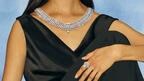“Vibrations,” De Beers London’s 2026 high jewelry collection, comprises four suites, each featuring rare diamonds set into jewelry that reflects the character of landscapes, particularly the water elements, at the places where the diamonds’ journey began. Pictured are the “Echo” necklace and “Echo” solitaire ring (all pieces are price upon request). De Beers London Vibrations high jewelry Echo transformable necklace