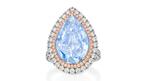 This fancy light blue diamond, which went up for auction at Elmwood’s on Oct. 1, was the largest pear-shaped blue diamond ever offered at a British auction. However, it did not find a buyer, as bidding stopped short of the reserve price the seller set for the diamond. 8 carat fancy blue diamond