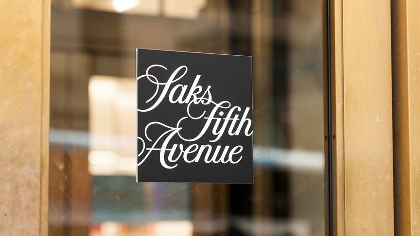 Saks Fifth Avenue door sign