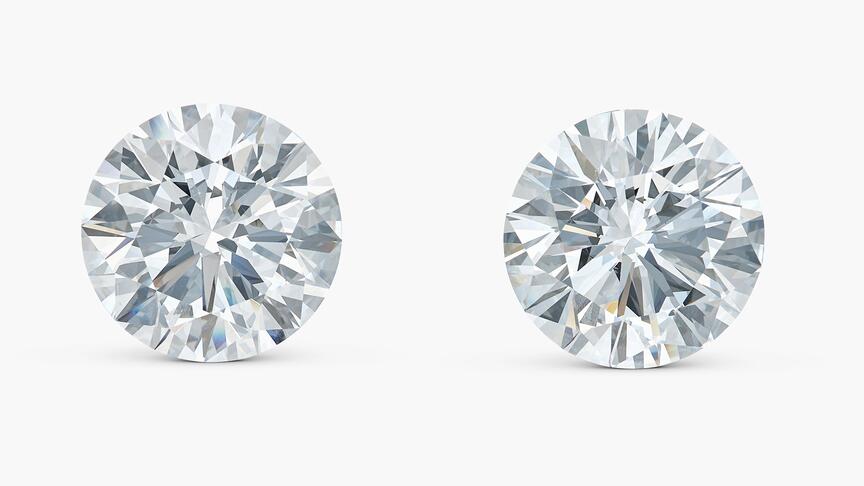 Matching pair of Type IIa, D-color diamonds 