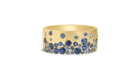 Greenwich St. Jewelers Scattered Sapphire Cigar Band